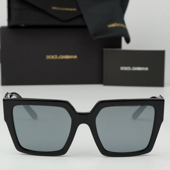 BRAND NEW D&G DG4446B 501/6G Black Gray Mirrored Black Square Women Sunglasses - Picture 1 of 10